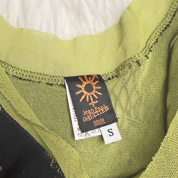 Jean Paul Gaultier Black and Green stretch mesh Tank Top S - Picture 7 of 9